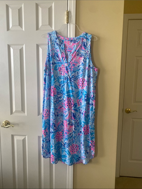 Lilly Pulitzer Dresses & Skirts - Lilly Pulitzer Blue & Pink Floral Midi Dress